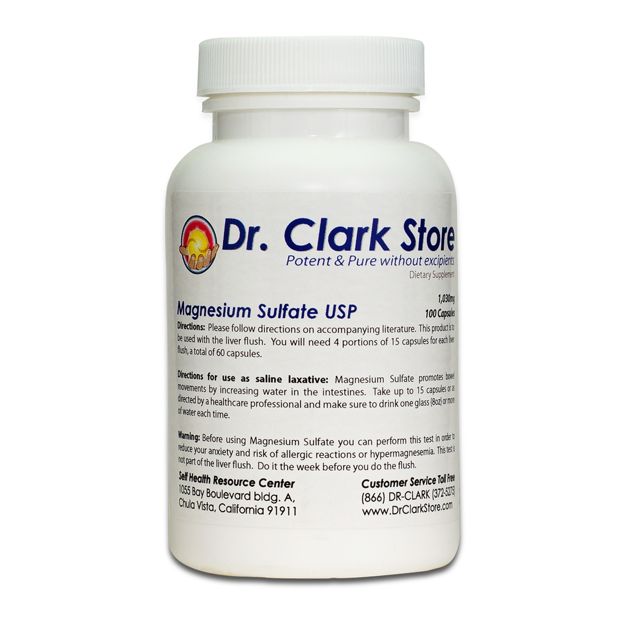 Sel d'epsom Sulfate de magnésium USP (100 capsules) Cures pour une